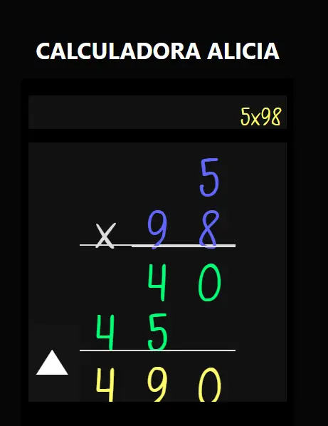 Función de multiplicación de la Calculadora Alicia
